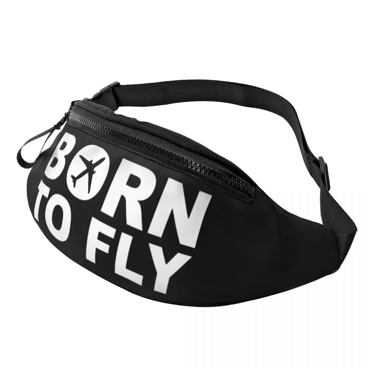 

Born To Fly Flight Pilot Fanny Pack for Cycling Camping Aviation Airplane Aviator Gift Crossbody Waist Bag Phone Money Pouch