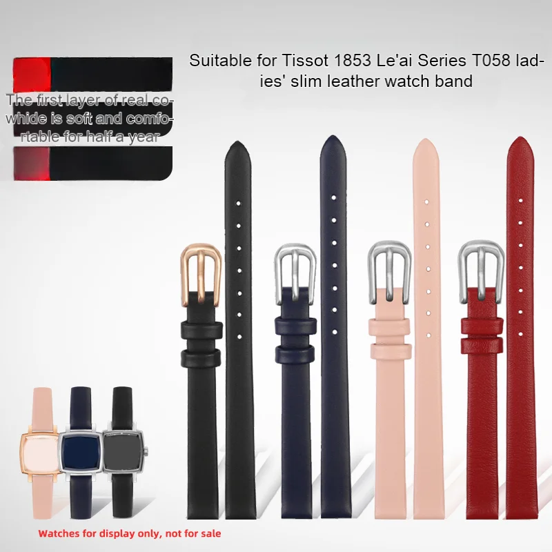 Cinturino Per Orologio In Vera Pelle 9Mm Sottile Sottile Da Donna Per Tissot Lovely T058 T058109A Bracciale Seiko Fossil Gyma Rosemont Strap Blue