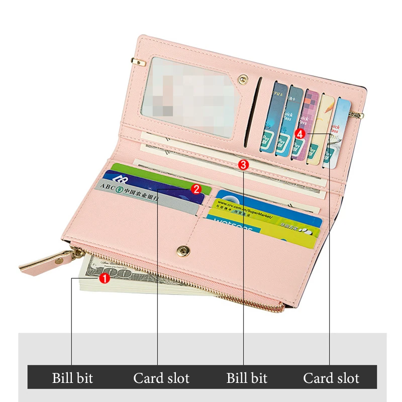 Fashion Women Wallet Long Korean Style Brand Women Purse