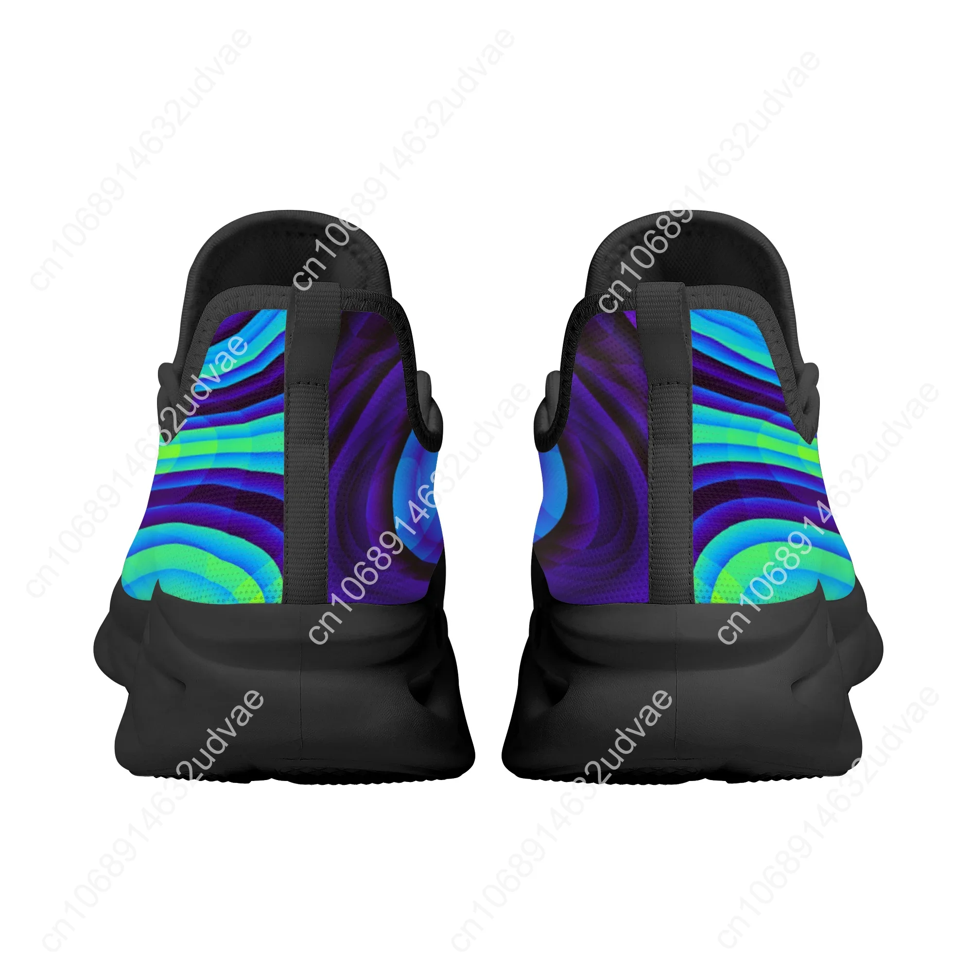 Fashion Black Psychedelic Kintted Breathable Men's Sneakers Light Lace Up Shoes Mesh Kintting Shoes Customized 4