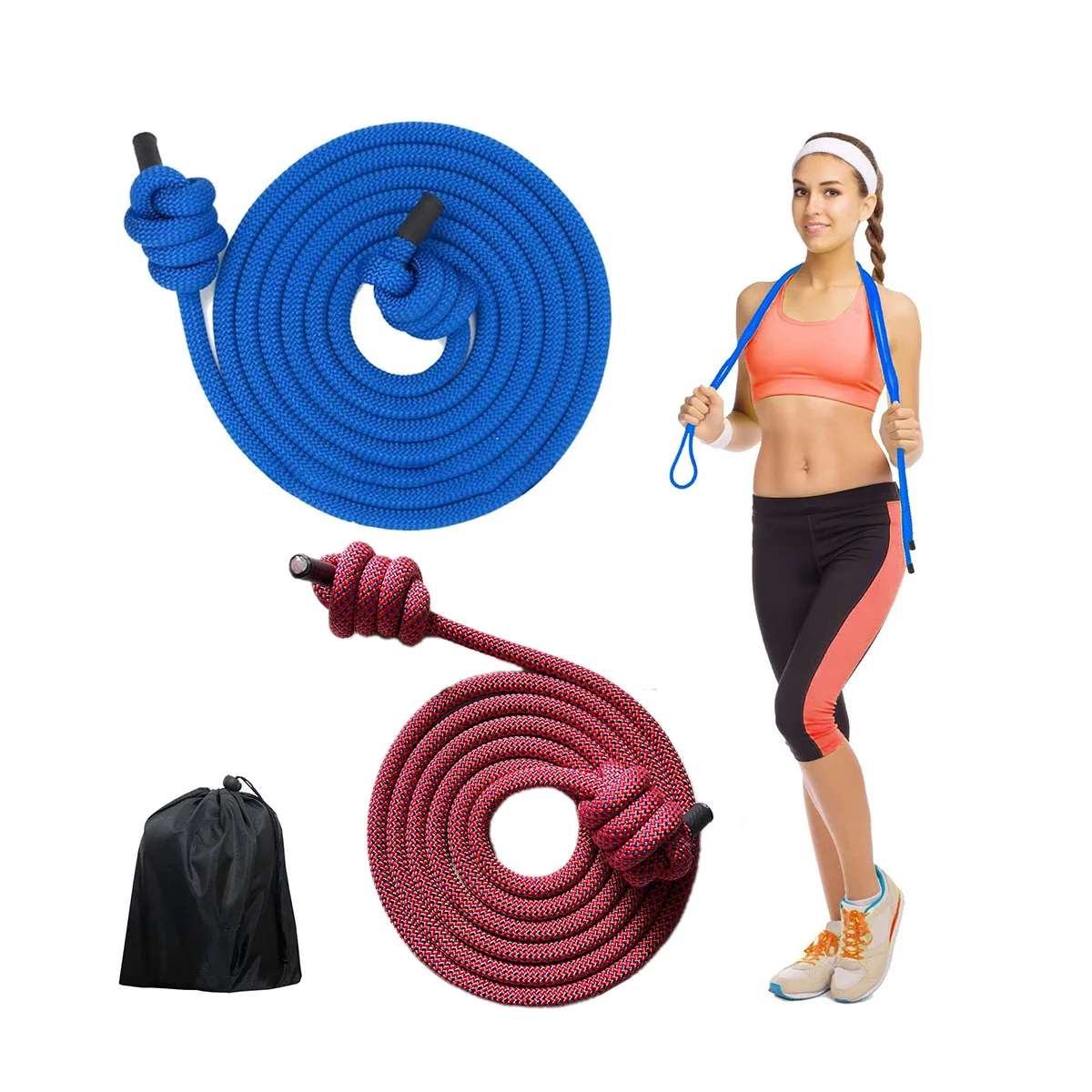 Flow Exercise Rope for Fitness Flow Double Braid Workout Rope Adjustable Length Jump Ropes for Men and Women Home Gym Workout jump rope