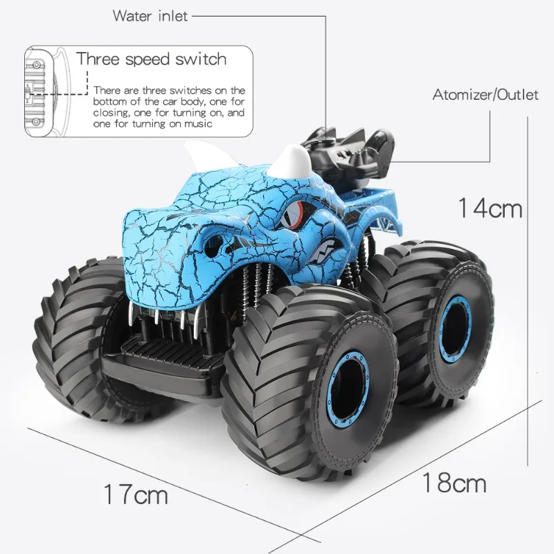 RC Car 2.4G Remote Control Dinosaur Cars Stunt Standing Spray Musical Light Effect High Speed Vehicle Children Toy Kids Gift Set 6