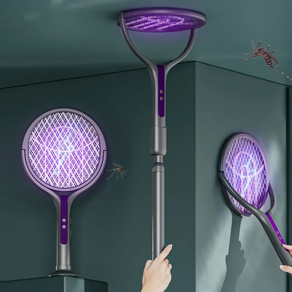 Electric Mosquito Killer Lamp Type-C Charging Foldable Bug Zapper Electric Fly Swatter Anti Mosquito Racket For Indoor Outdoor_voghion.com