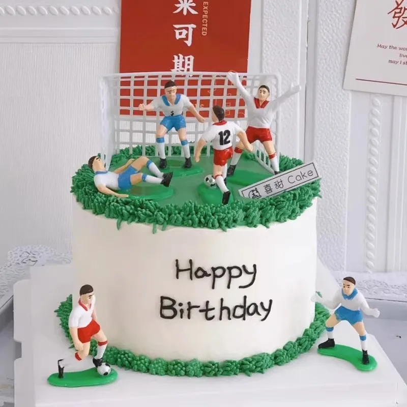 Simyron Gâteau D'anniversaire Football 10 Pcs Décoration De Gâteau D' Anniversaire Cake Topper Happy Birthday Football Cake Topper Décoration Décoration De Gâteau D'Anniversaire De Football Pour Fête