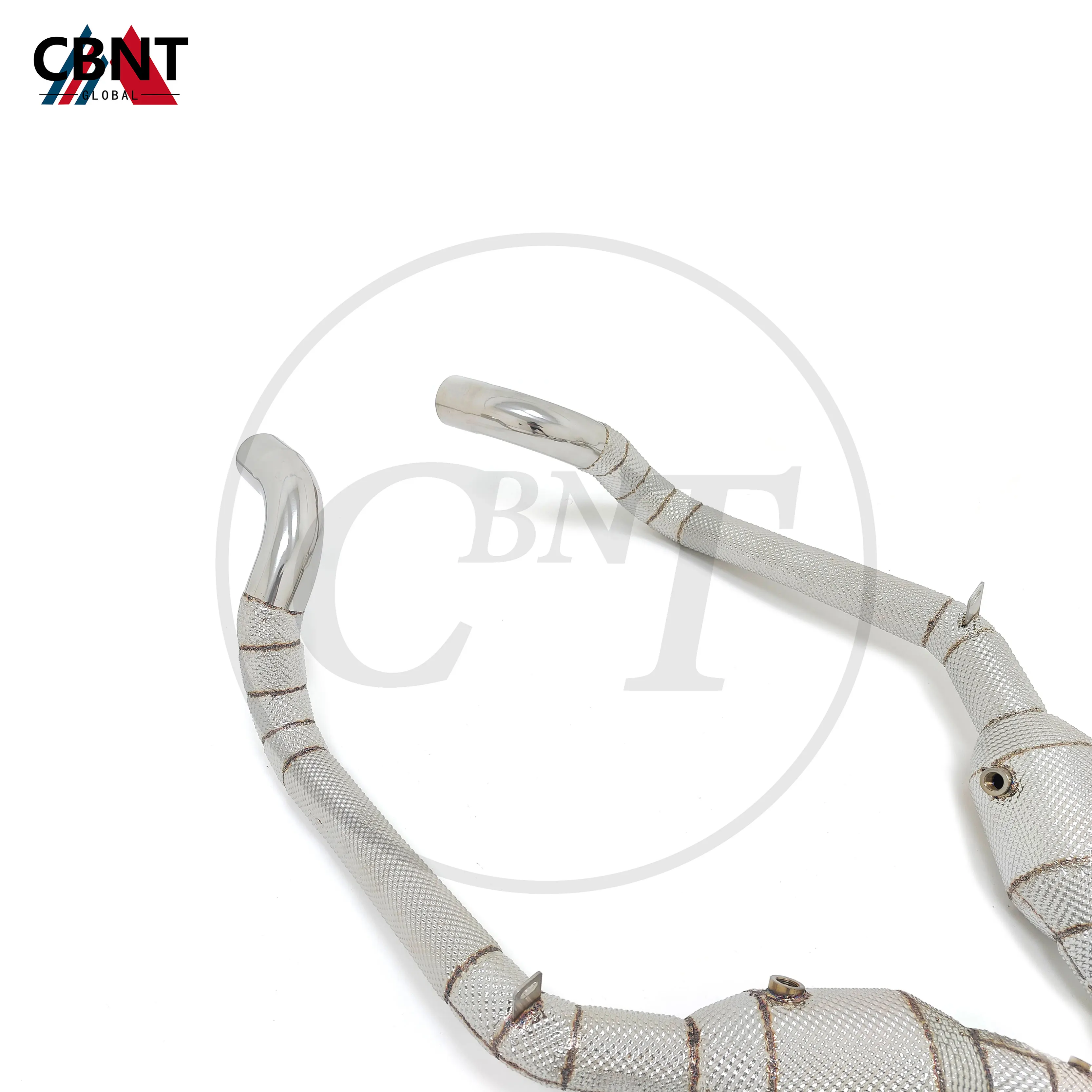 촉매 컨버터가 있는 CBNT 배기 파이프 다운파이프, 포르쉐 970 파나메라 4.8T 터보용, SS304 스테인리스 스틸 배기 헤더