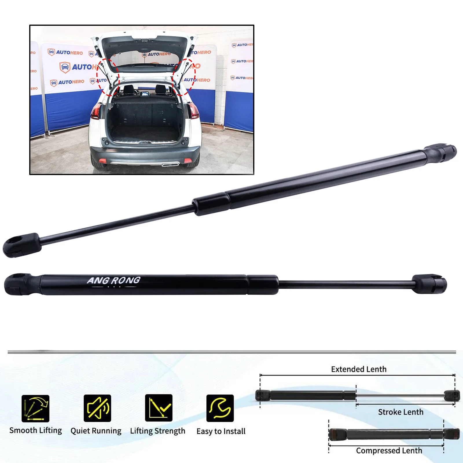 Rear Tailgate Boot Trunk Gas Struts Spring For Peugeot 2008 I CU 2013 Onwards