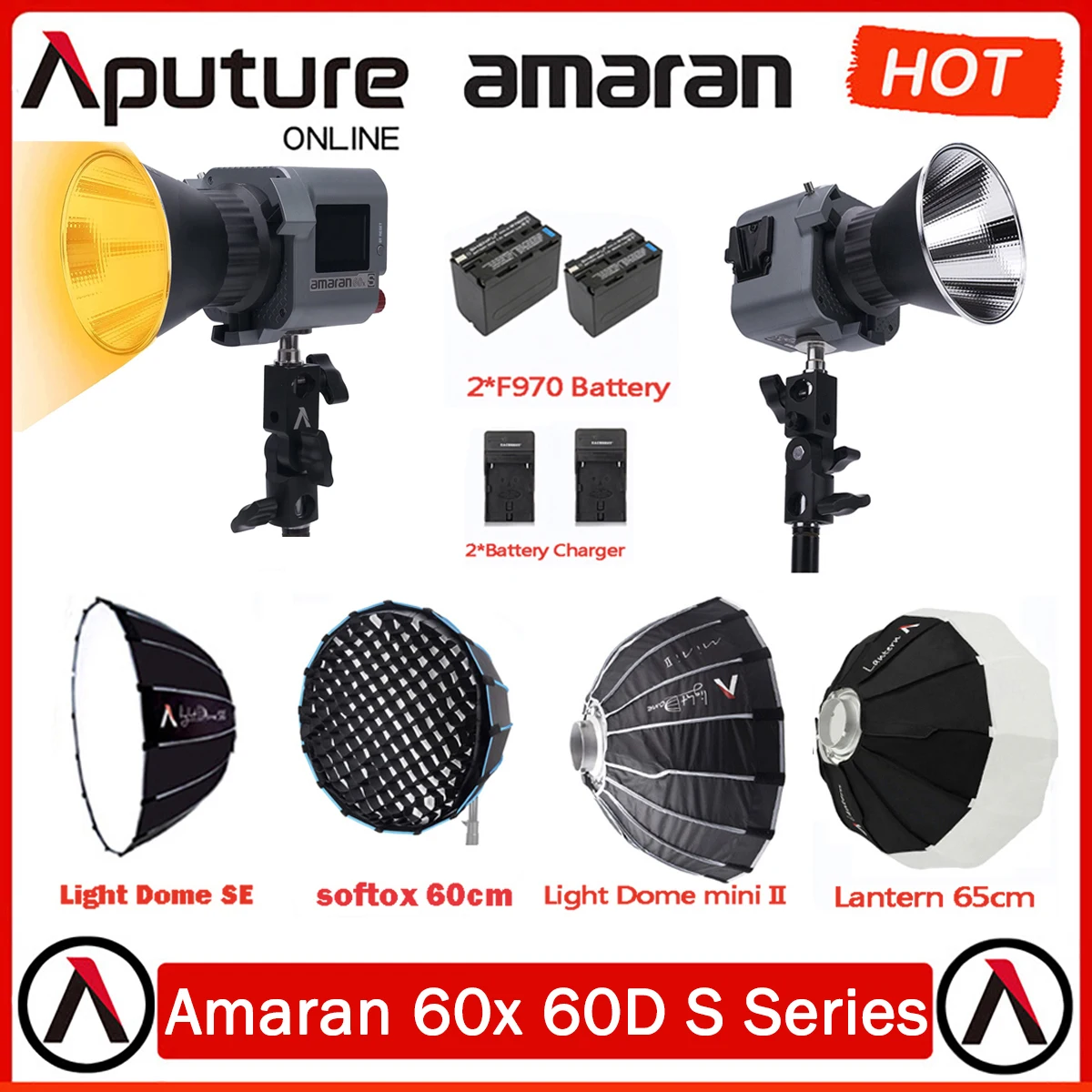 

Aputure Amaran Cob 60x 60D S series 2700K~6500K 60W Bicolor LED Video Light For Camera Lighting Video Photography Studio Upgrade