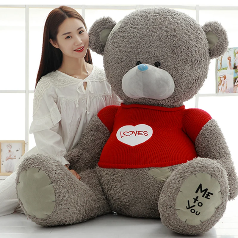 Cute Teddy Bear With Sweater Plush Toy Stuffed Animal Patch Bear Doll Kids Pillow Gift For Girls Boys Baby Adults Indoor Decor unique wooden puzzles for adults squirrel animal shape magic wooden jigsaw puzzle difficult irregular wooden puzzles with unique