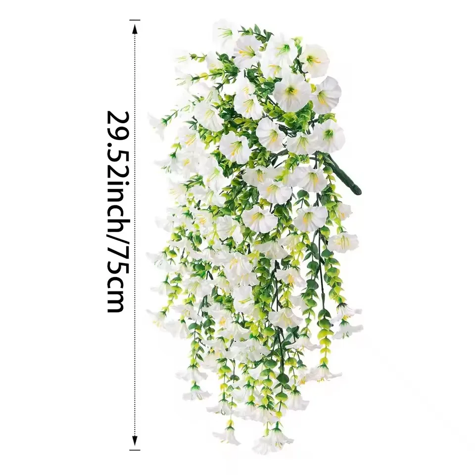 Artificial Morning Glory and Eucalyptus Garland - Detail 9