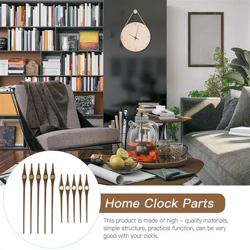 Wall Clock Movement, Quartz Clock Movement, Clock Accessory Kit 5 Sets Clock Hands Mechanism Diy Movement Kit Parts Wall Wooden Replacement Repair Supplies 3D Motor Quartz Accessories Pointer