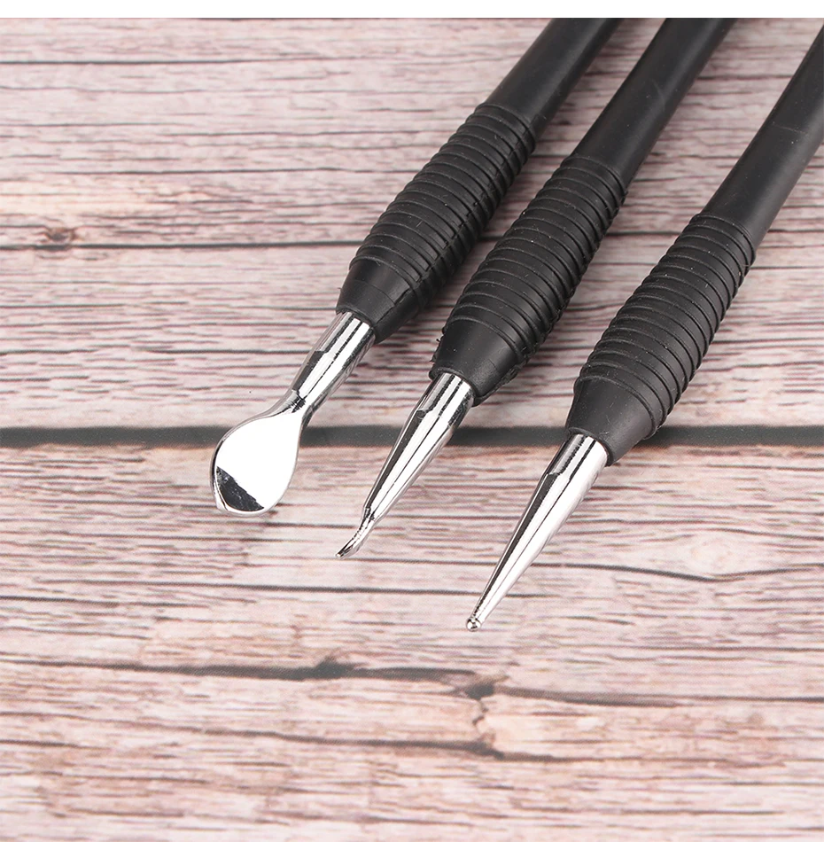 Modellierwerkzeuge, Lederschnitzerei mit 6 Stylus, Stempel, Löffel, Spitze, Linienform, glattes Ende, Schnitzmuster, handgefertigtes Lederhandwerk – Detail 5