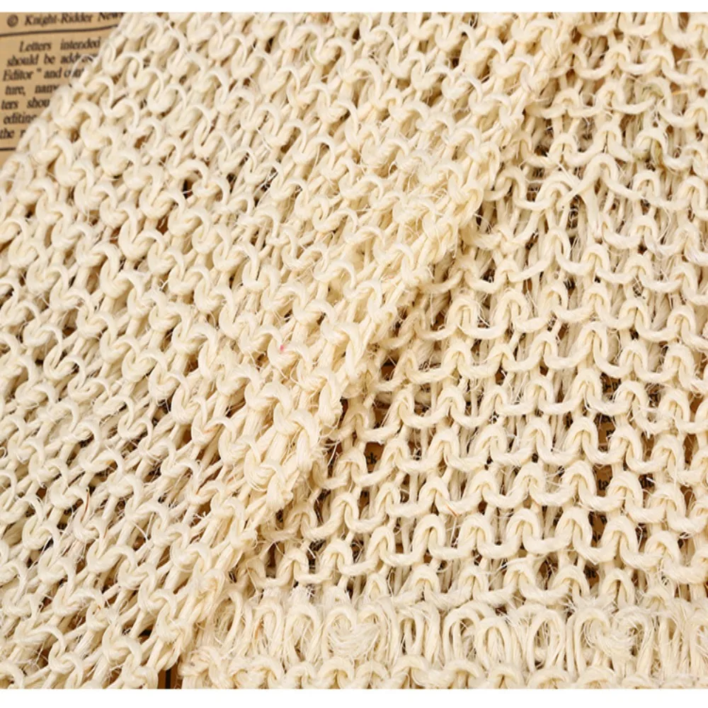 Rub Exfoliating Dead Skin Shower Towel Durable Skin Care Bath Towel Scrubber Sisal Back Strap Wooden Handle 3