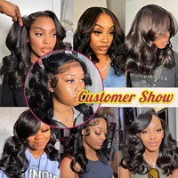 Perruques en cheveux naturels vietnamiens 12A, densité 250, ombré, double tirage, bouclées rebondissantes, ondulations lâches, perruque sans colle avec dentelle frontale HD 13x4, pré-épilée 6