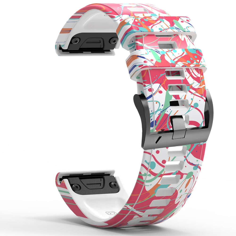 Silicone Sports Watchband with Unique Print Design