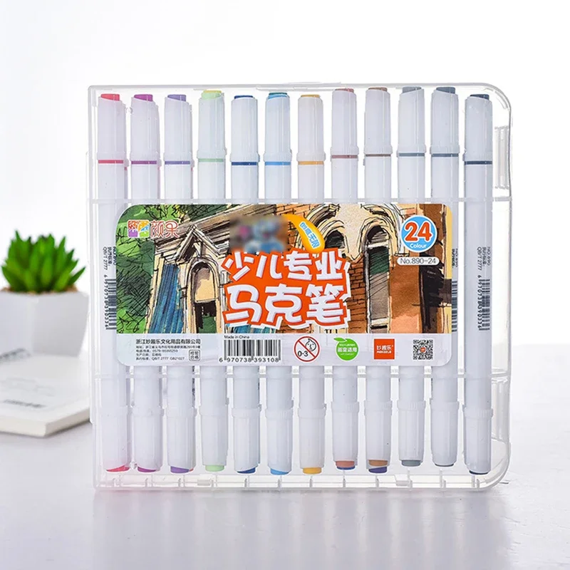 

Многоцветные масляные двусторонние Рисование маркером канцелярские принадлежности большой емкости письменные инструменты Детские принадлежности от 12 до 24 шт.