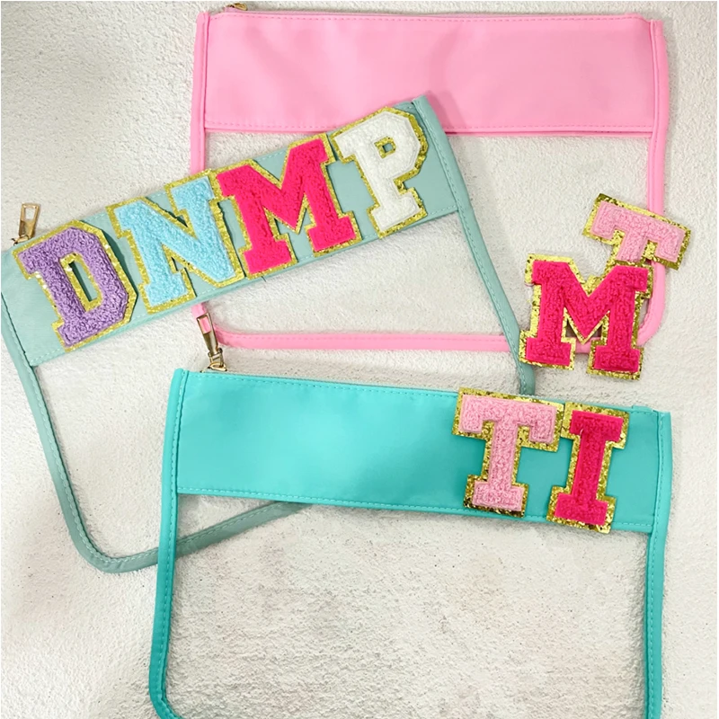 Monogram Zippered Clear Bag