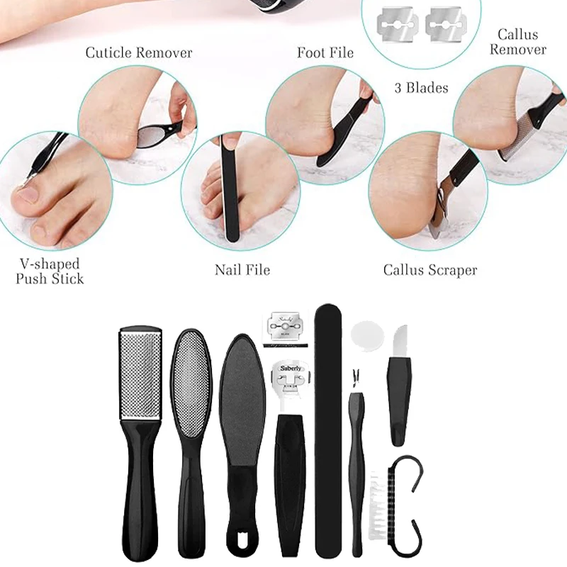 Foot File Rubbing Removal Machine 10-Piece Set Heel Calluses Foot Repair And Planing Tool Set For Home Care Tools Set