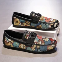 Luxury Print Canvas Loafers Men Boat Shoes Spring Breathable Casual Slip-on Men's Shoes Comfort Flat Driving Shoes Men Plimsolls 1