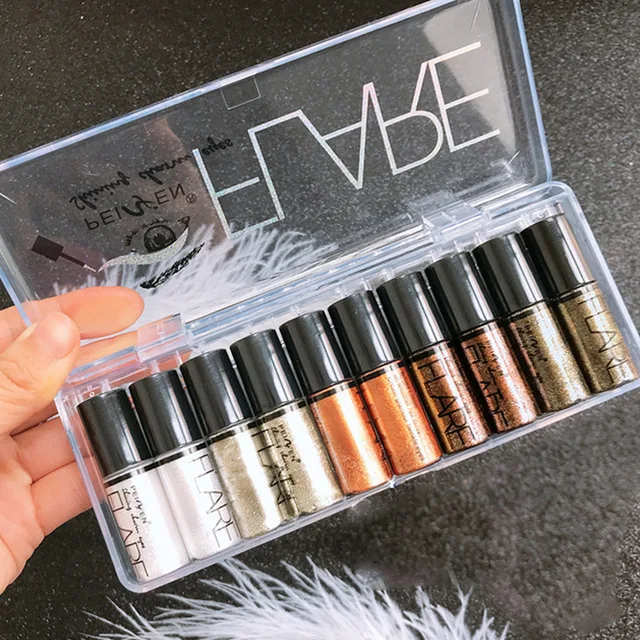 61111-0f4fc9.jpg 1Pcs Professional Shiny Liquid Eye shadow Eyeliner Cosmetics for Women Pigment Silver Rose Gold Color Glitter Cheap Makeup
