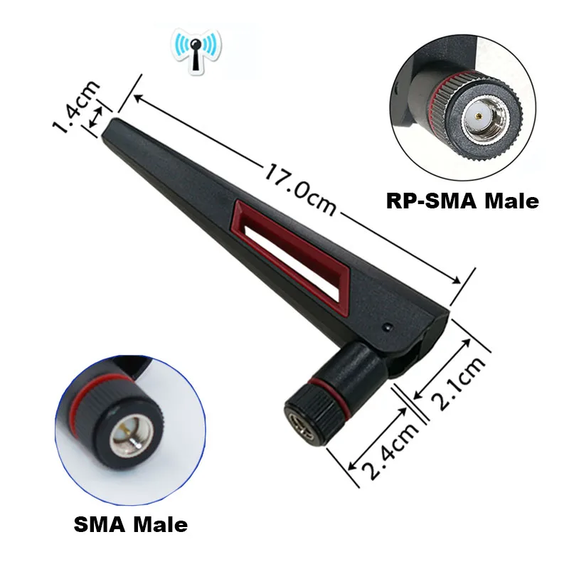 Antenne WiFi 10dBi SMA RP-SMA Mâle 2.4/5.8GHz pour Routeur FPV