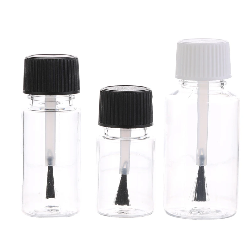 5ml 15ml 20ml 30ml Clear Plastic PET Sample Bottle Brush Cap Refillable Empty Nail Polish Bottles nail polish bottles