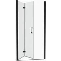 32" W x 72" H Double Fold Glass Shower Door, 1/4" Folding Clear Glass Shower Panel Pivot Swing Frameless Shower Door 2
