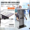 VEVOR 47" Acrylic Podium Stand Floor-Standing Clear Pulpits Acrylic Desktop Lecterns W/ Storage Shelf  for Church Office School 4