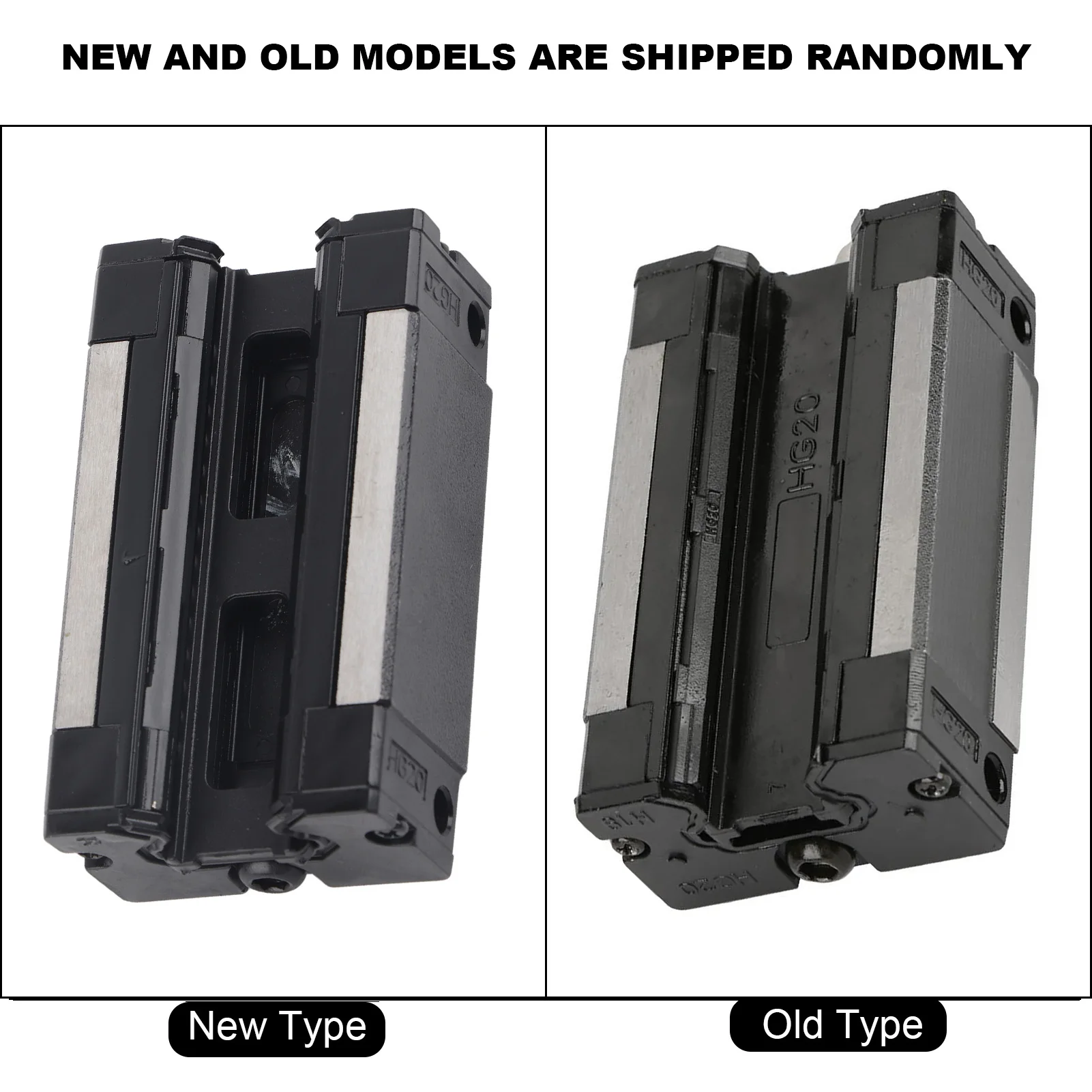 2PCS HGH20CA Linear Ball Bearing Slide Block Carriage - 20mm Open Type For CNC, 3D Printer, Linear Rail Systems (Top Mount)