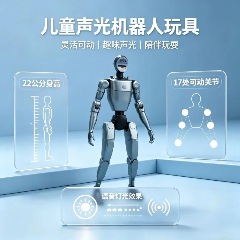 Giocattolo Robot Intelligente AI, Programmazione Bionica Intelligente con Luci, Giocattolo Educativo, Robot Multi-giunto Mobile - immagine 5