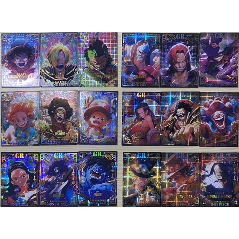 

Anime ONE PIECE Rare GR Reflections Flash Cards Luffy Sanji Zoro Robin Shanks Toys for boys Collectible Cards Birthday Gifts