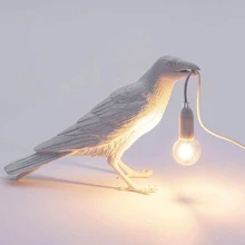 

E14 Lamp Holder Table Lamp Personality Creative Bedroom Bedside Animal Shape Bird Resin Wall Lamp Decoration