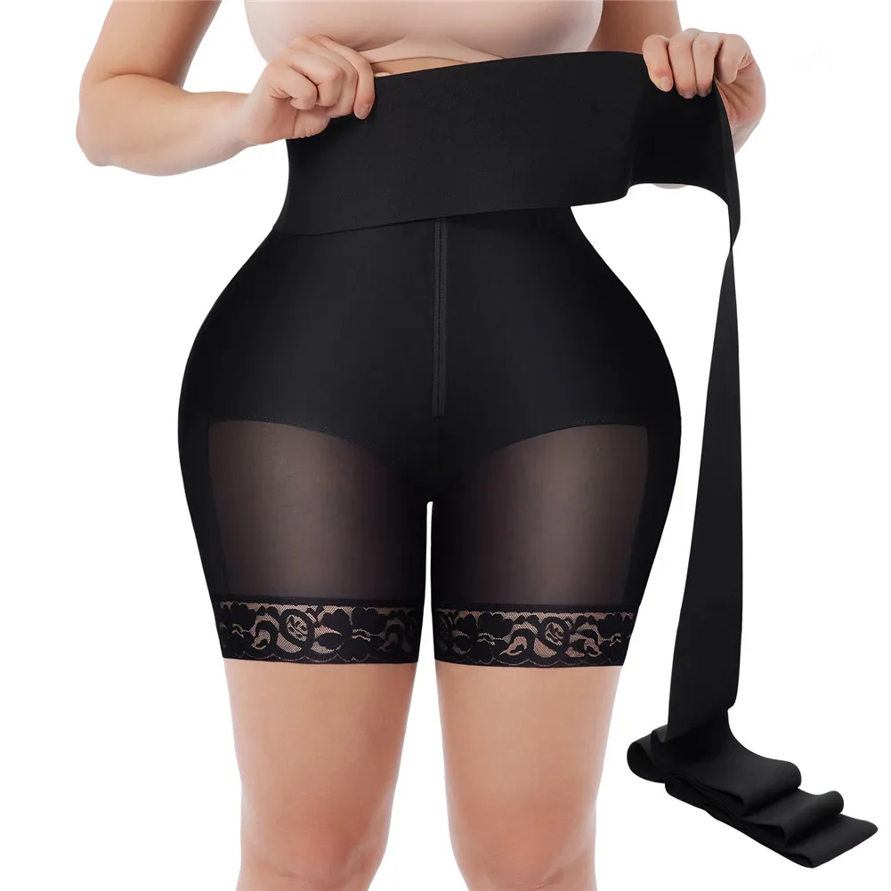 Shapewear Pants With A Rubber String Waist Trainer BBL Shorts 2 IN