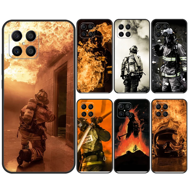 Custodia Fire Fighter Hero Per Honor X9B X8B X8A X9A X6A X7A X6 X7 X8 X9 Honor 90 Lite 70 50 Magic 5 6 Pro Cover