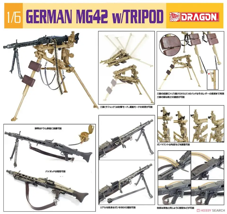Dragon 75017 1/6 MG42 German MG42 w/Tripod - AliExpress 26