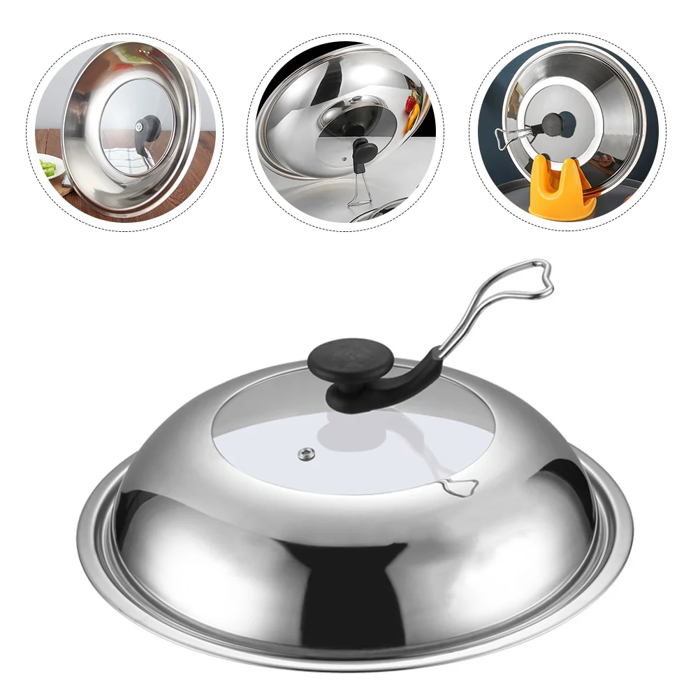 

Steel Frying Pan Covers Stainless Pot Lid Glass Lids for Pots and Pans Vertical
