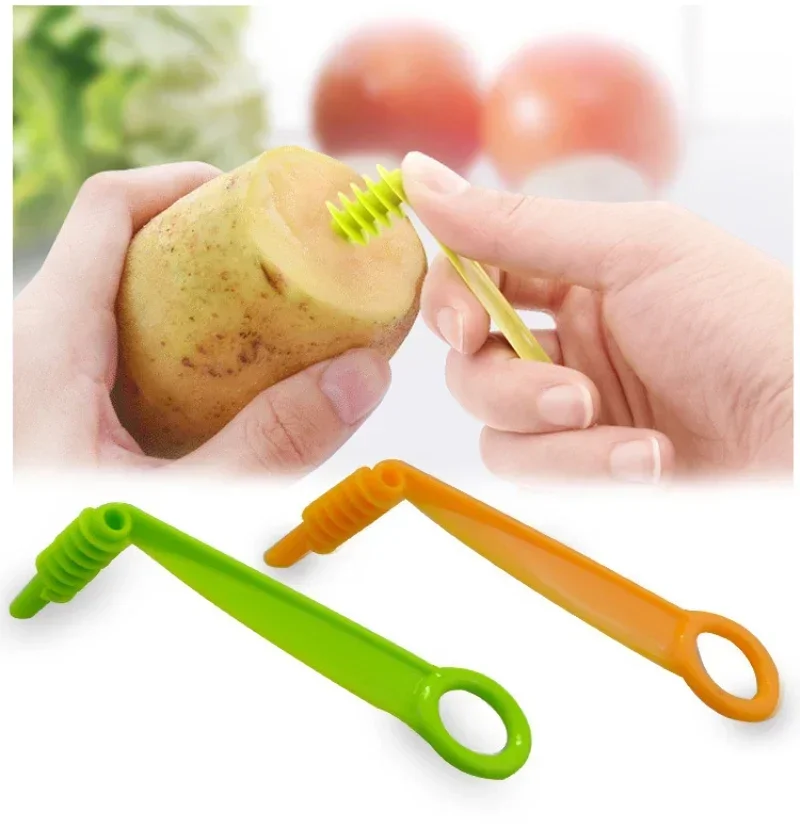 1 Pcs  Kitchen Device Cut Fries Cut Manual Potato Cutter  Vegetable Fruit Slicer Manual Spiral Screw Slicer Potato Cutting
