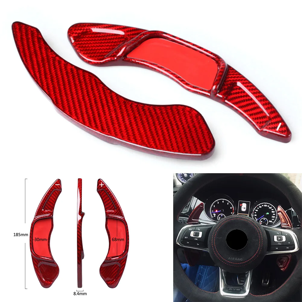 

Real Carbon Fiber Steering Wheel Paddle Shift Extension For Volkswagen Golf 7/ Scirocco /Sagitar GLI/Lamando GTS/Polo MK7