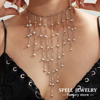 Sweet Fringe Necklace In Stainless Steel 18k Gold Plated Waterproof Non Tarnish Collar Cascade Long Tassels Necklace For Women