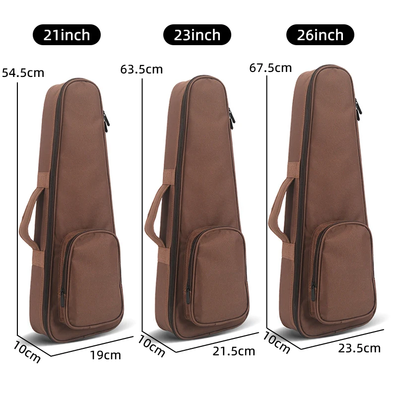 Ukulele Case Shoulder Padded Gig Backpack For 21 23 26 Inch Brown Portable Soft Case for Ukulele