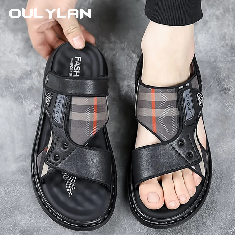 Men's Sandals 2024 Summer Fashion Beach Shoes Men Driving Outwear