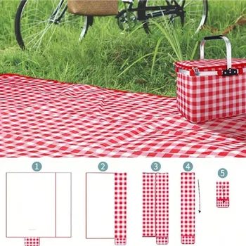 Washable Lightweight with Handle Red Checkered for Hiking Travelling Outdoor Sleeping Pad Beach Blanket Beach Mat Camping Picnic