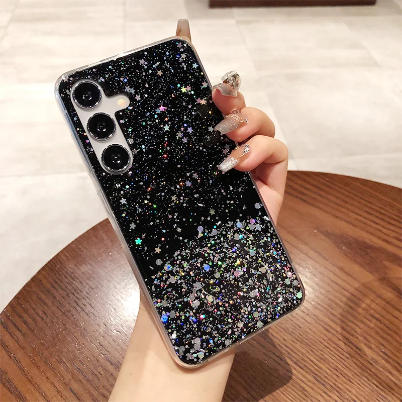 Sparkling Soft Epoxy Silicone Clear Phone Case Cover