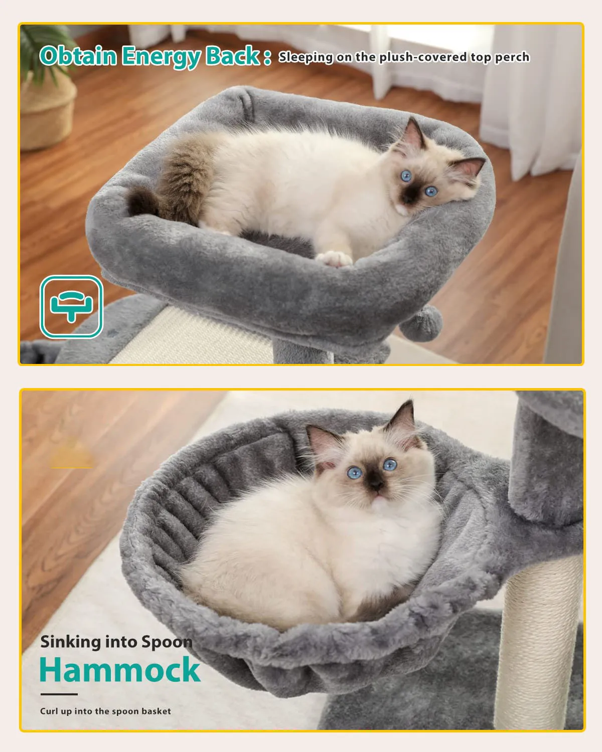 Various Shapes Of Modern Cat Trees Wooden & Sisal Cat Condo Tree Tower Climbing Tree