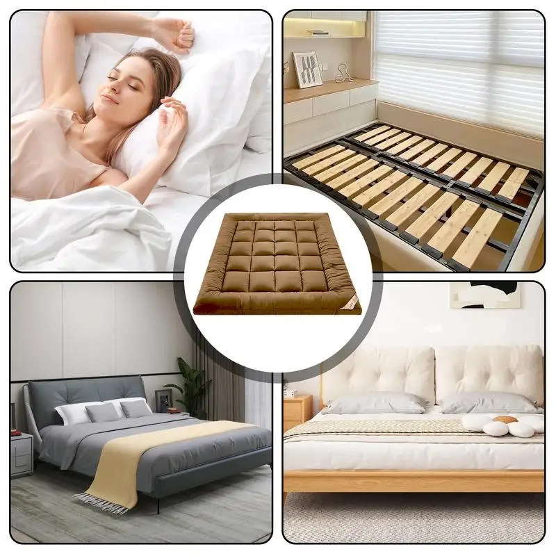 Soft Filling Mattress Pad Pressure Relief Memory Foam Cooling Mattress Pad For Hot Sleepers Breathable Double Bed Cushion