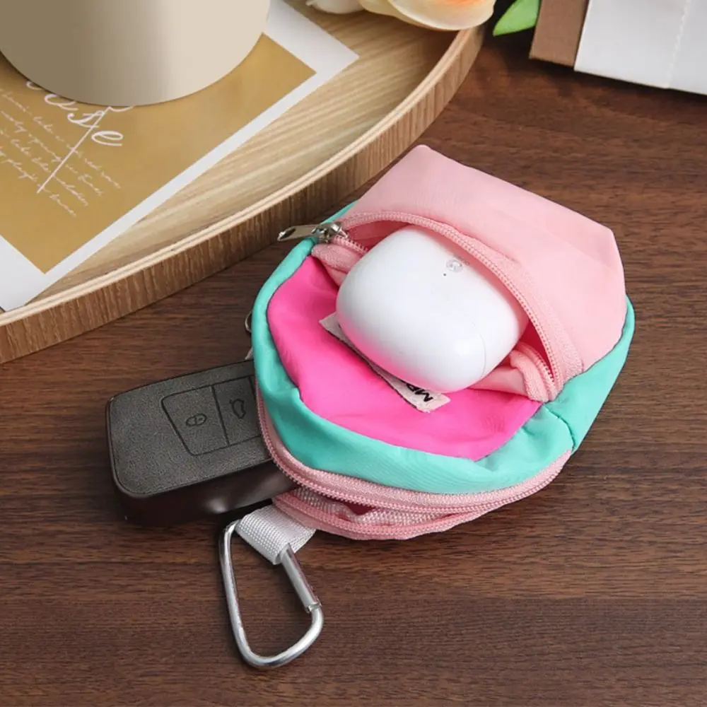 Coin Purse Cute Mini Coin Purse Pendant Macaron Color Storage Bag Key Chain Portable Backpack Hanging Bag Sports