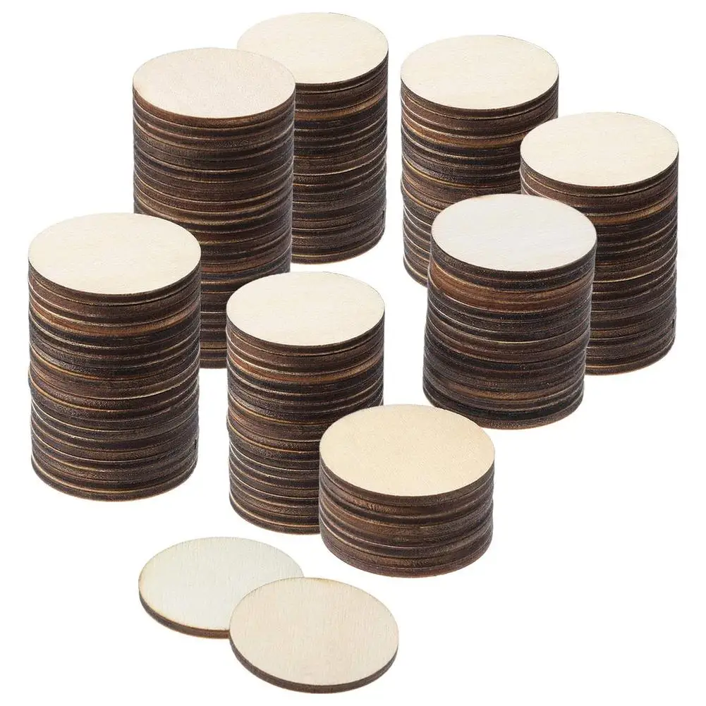 

100 Pieces Unfinished Round Wood Pieces Wooden Cutouts Ornaments For Craft Projects Decoration (1.2 Inches)