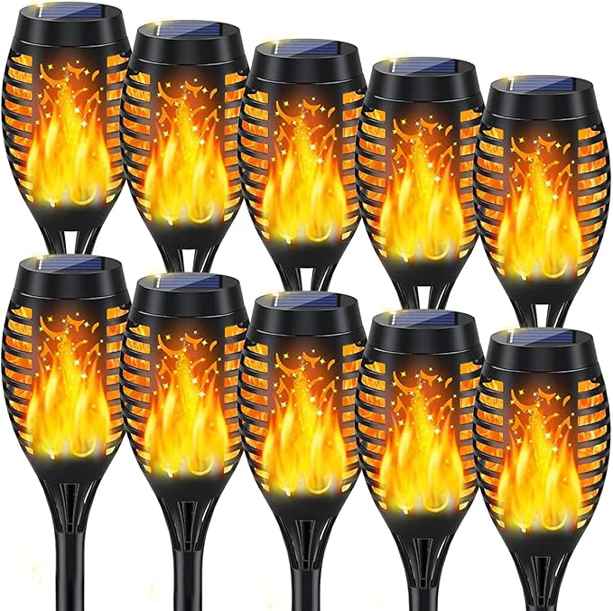 1/2/4/8/12PACK Solar Powered 12LED Torch Light for Outdoor Courtyard and Garden Decoration Landscape Light Plug-in Lawn Light