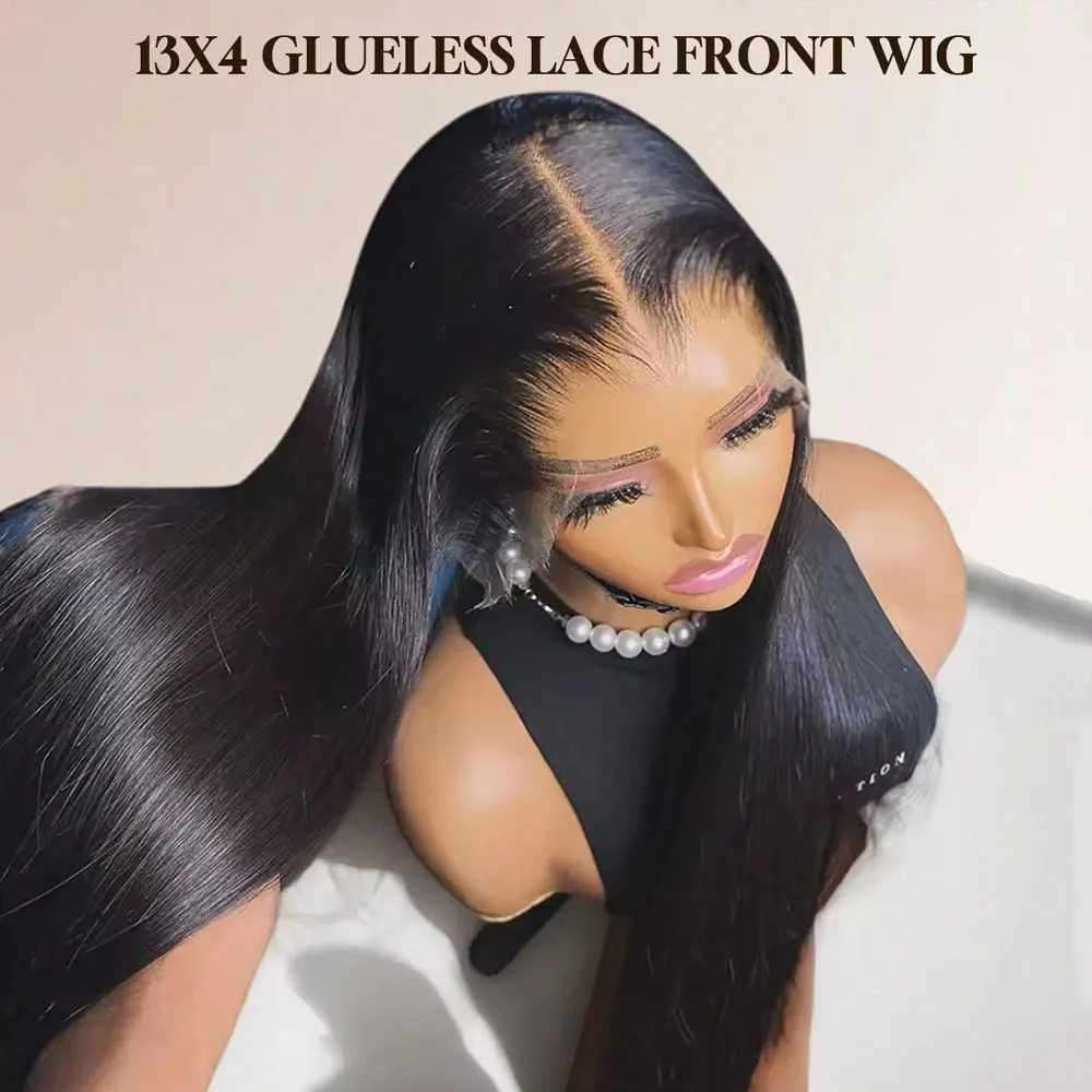 200% 250% Density 13x6 HD Transparent Bone Straight Lace Front Wigs Brazilian Human Hair Wigs 13x4 Lace Closure Wigs 3