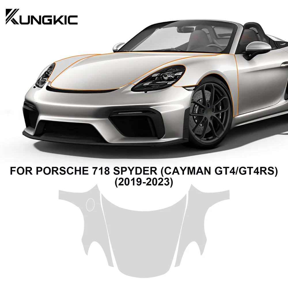 Pellicola Protettiva Per Vernice Auto Per Porsche 718 Spyder Gt4/Gt4Rs 2019-2023 Kit Trasparente Per Auto Pellicola Per Carrozzeria Pre Tagliata Tpu P