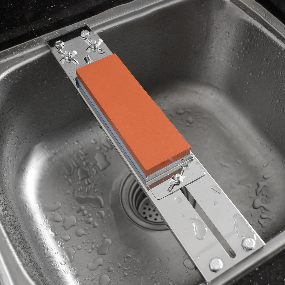 Sink Fixed Sharpening Rack Stainless Steel Adjustable Bracket Household Sharpener Whetstone Non-slip Fast Safety Sharpening Hot